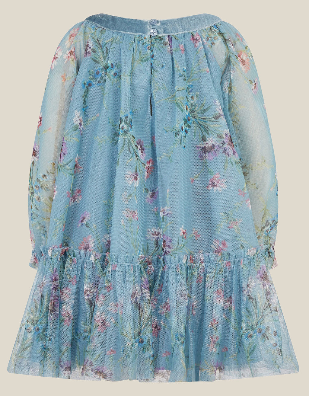 Robe de fête Baby Nina en tulle fleuri turquoise Monsoon