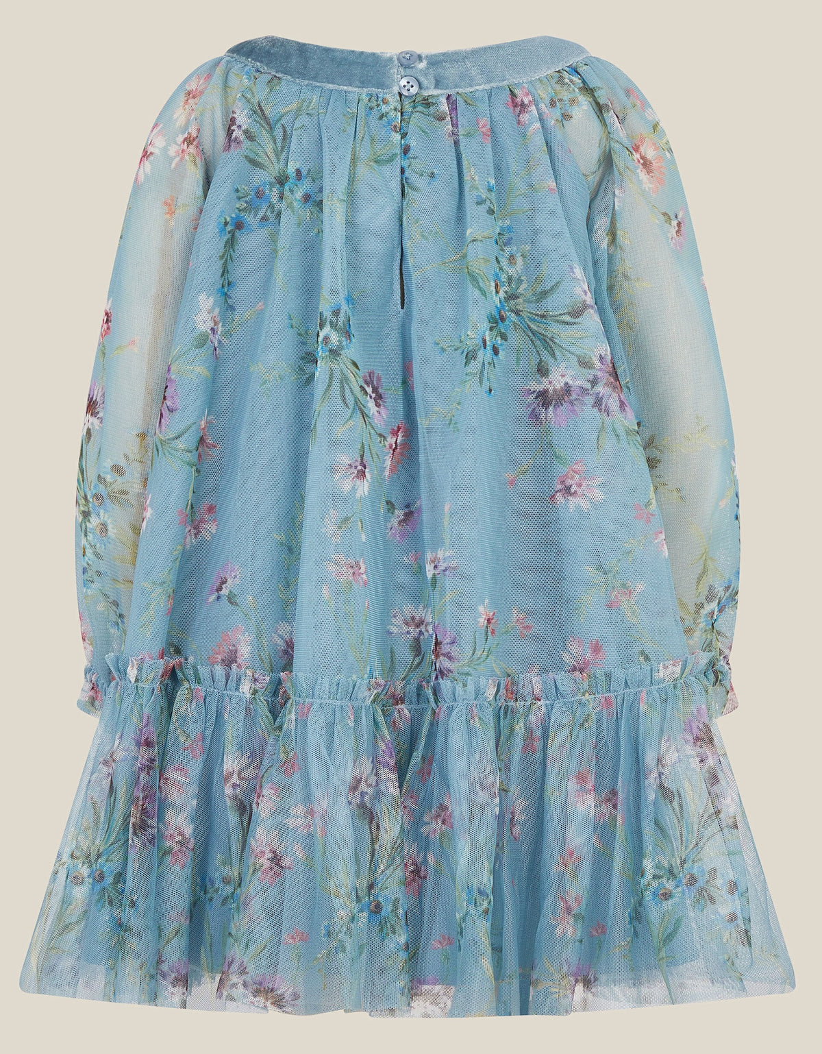Robe de fête Baby Nina en tulle fleuri turquoise Monsoon