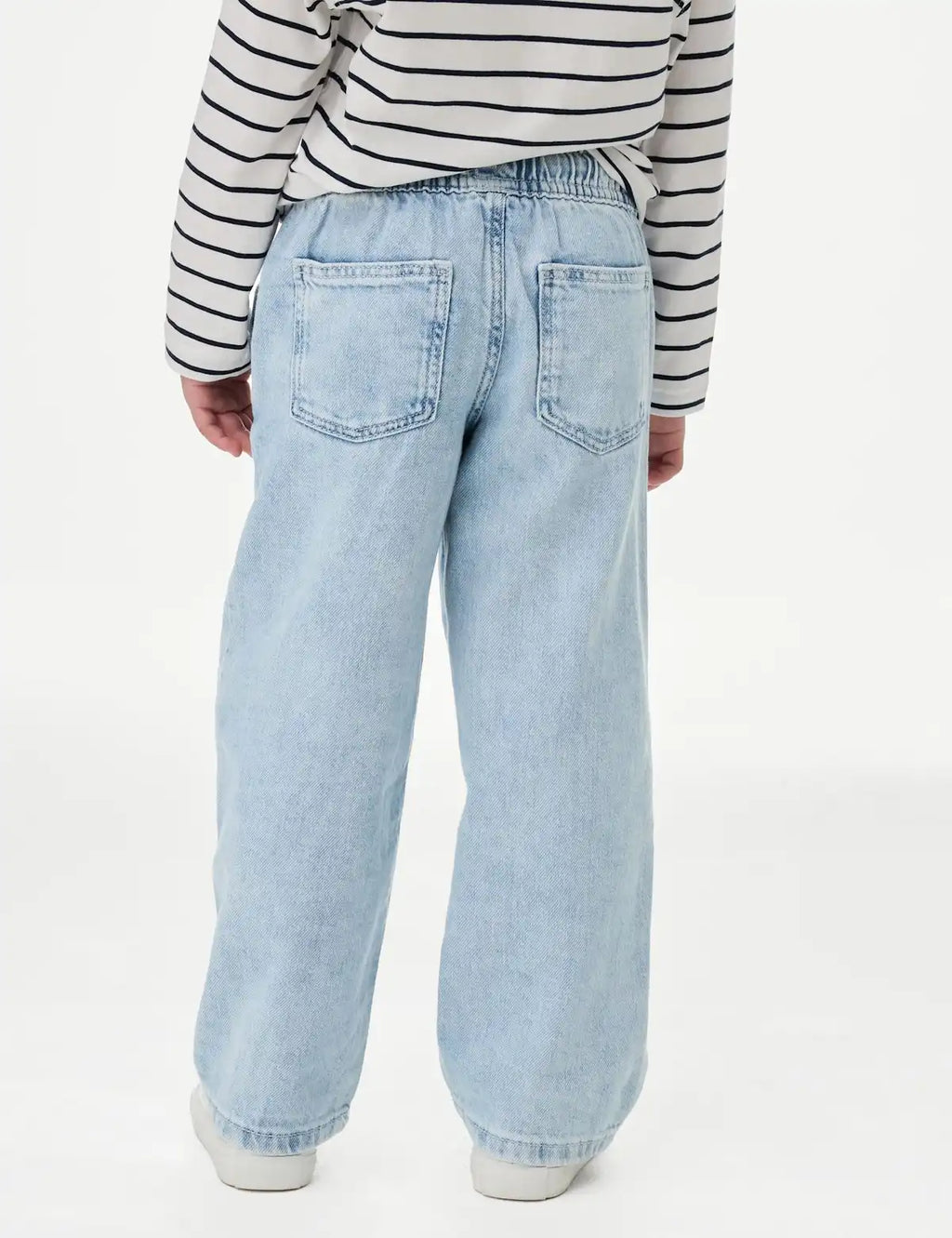 Jean en denim à taille élastiquée et à jambes larges M&S