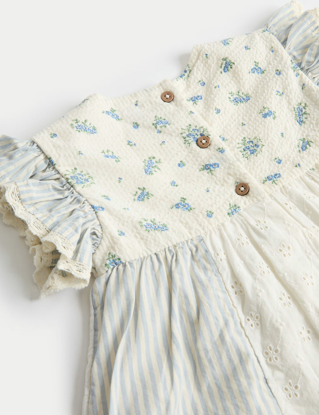 Ensemble 2 pièces en pur coton avec robe et chapeau assorti