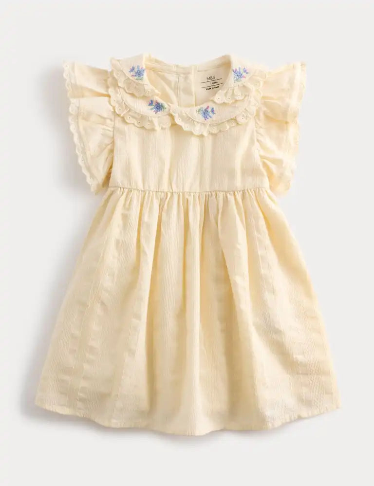 Robe 100 % coton brodé à encolure M&S