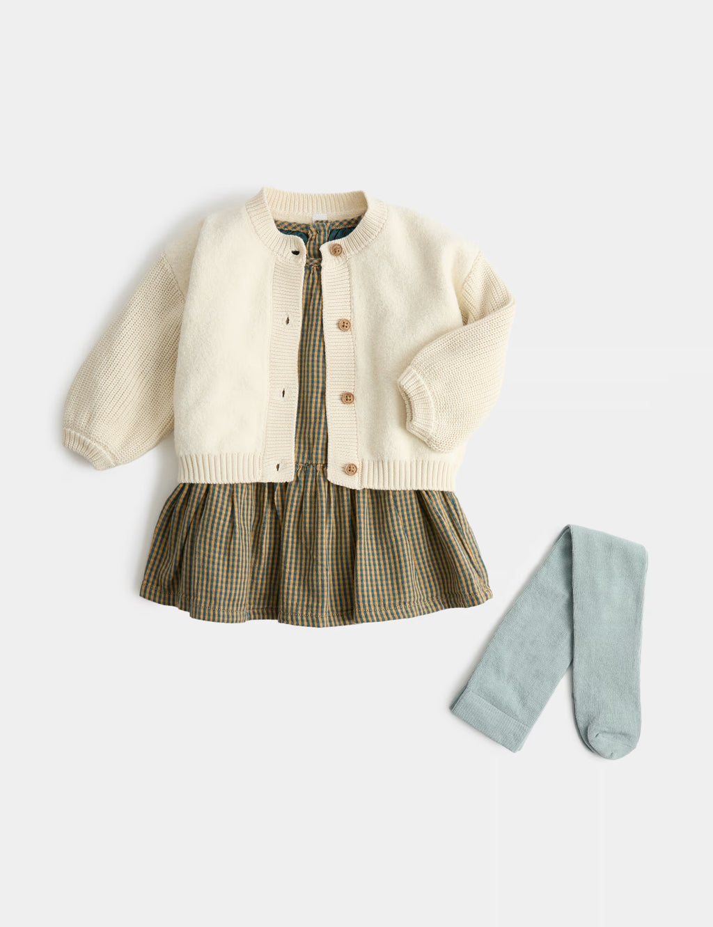 Ensemble robe 3 pièces en coton à carreaux