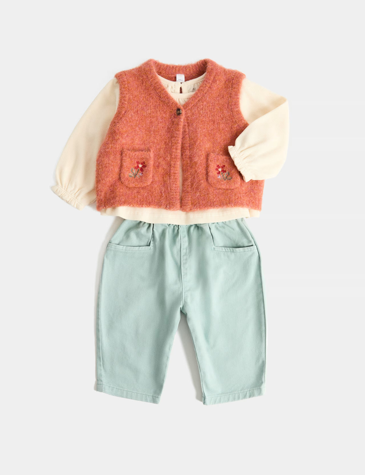 Ensemble 3 pièces : gilet, haut et jean marks and spencer