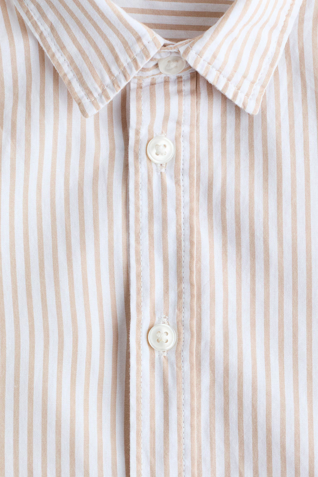 Chemise en coton à rayures beiges H&M