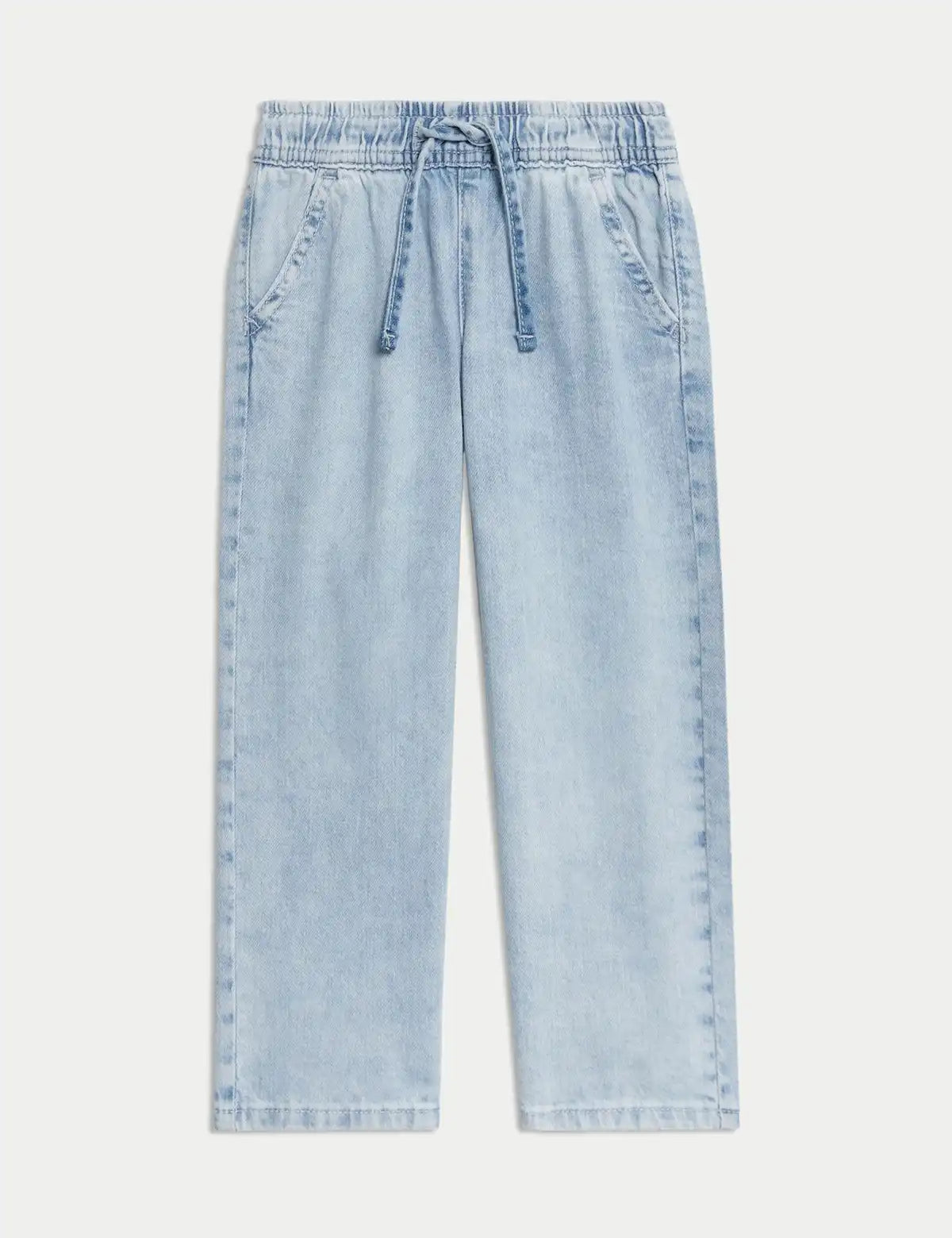 Jean en denim à taille élastiquée et à jambes larges M&S