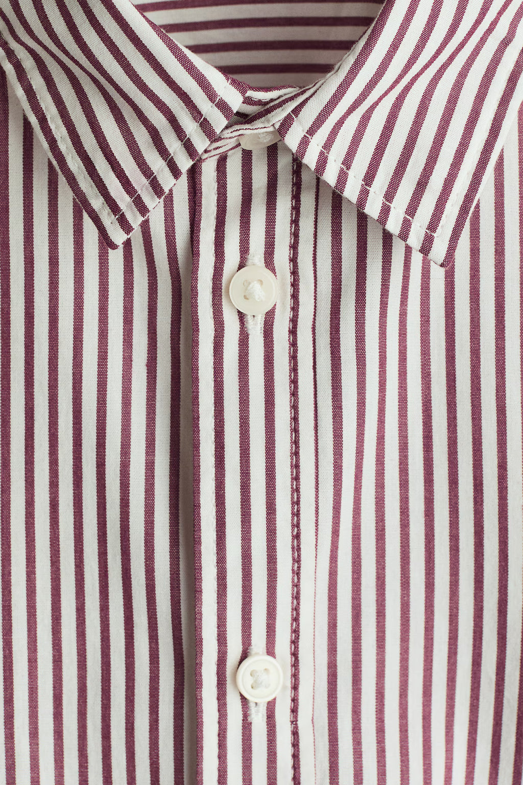 Chemise en coton à rayures rouge foncé H&M