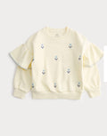 Sweat-sh à volants en coton