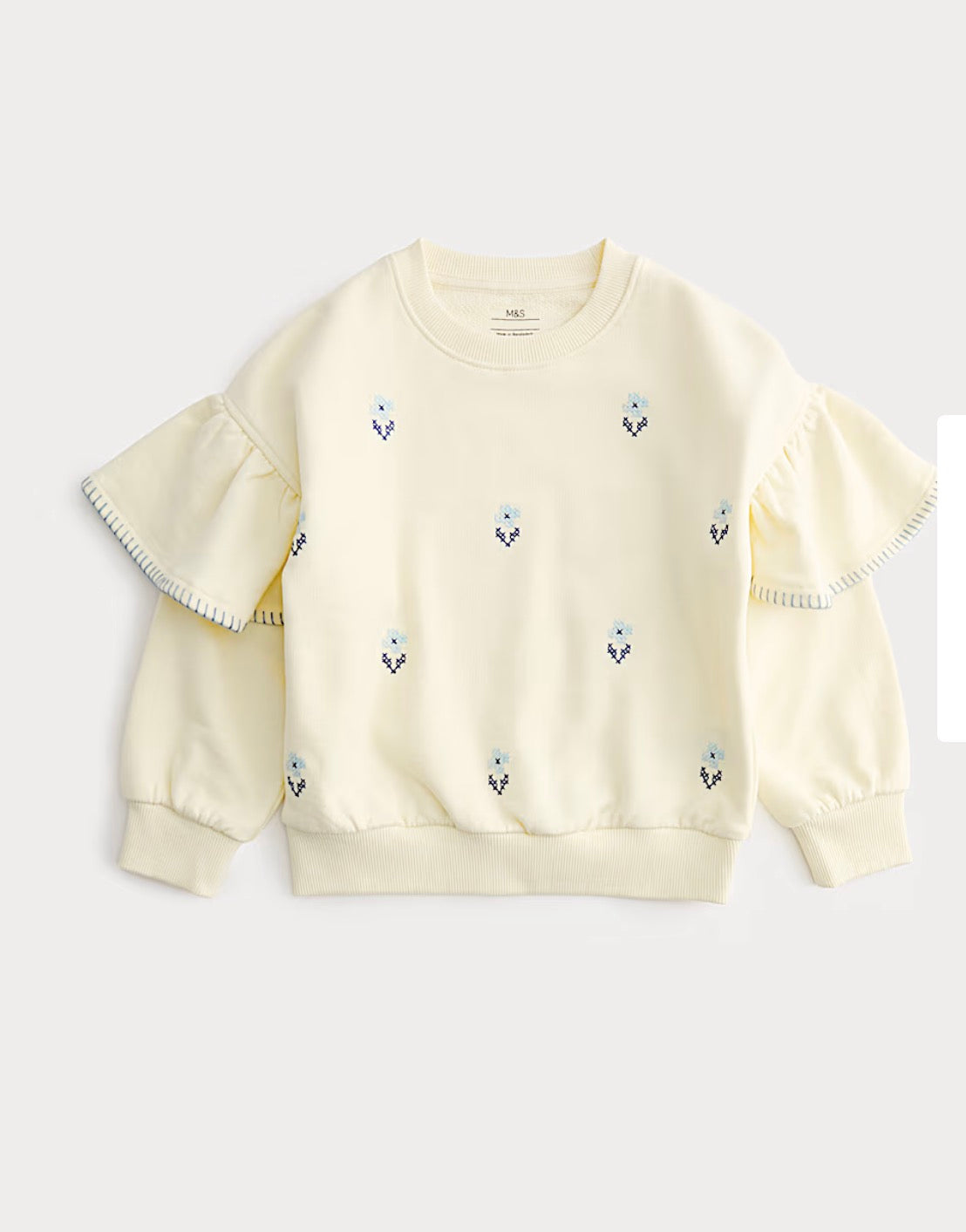 Sweat-sh à volants en coton
