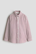 Chemise en coton à rayures rouge foncé H&M