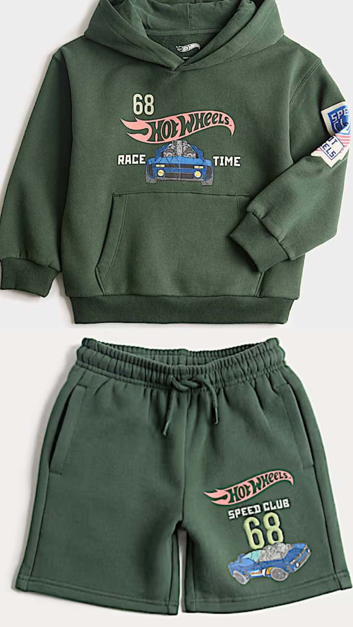 Ensemble Sweat en coton à capuche et short et motif Hot Wheels™ M&S