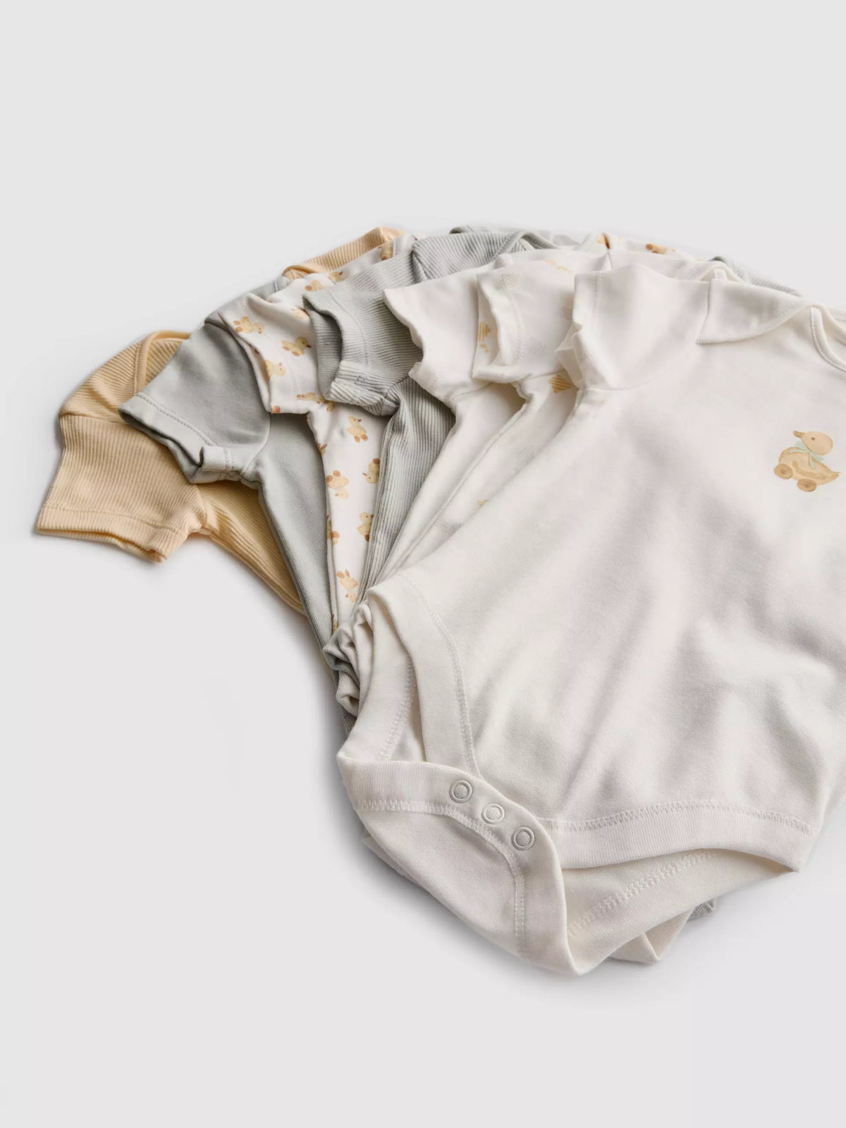 Lot de 7 bodys en pur coton à motif canard PRIMARK