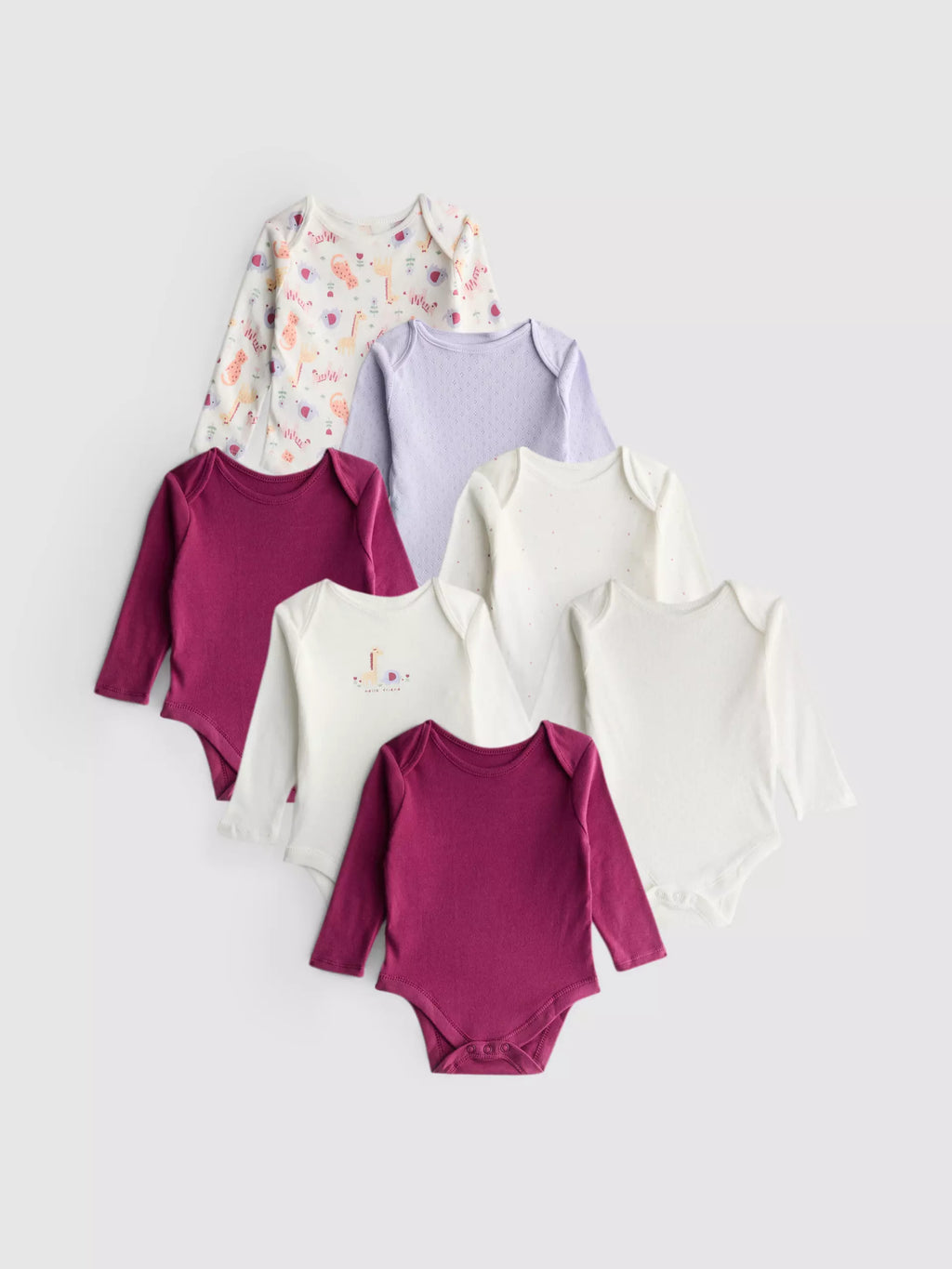 7 bodys à manches longues fille PRIMARK