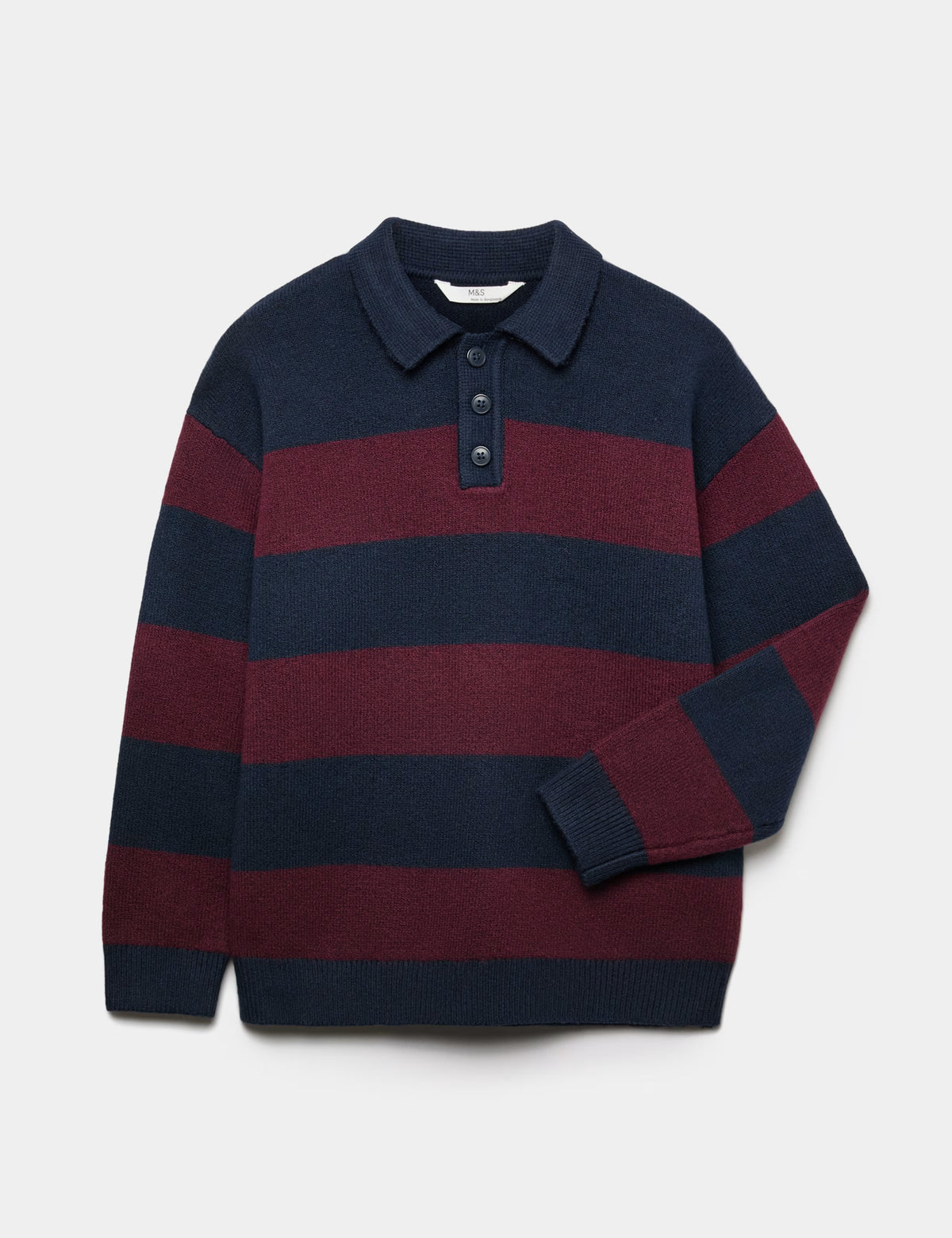 Pull de rugby rayé en maille riche en coton