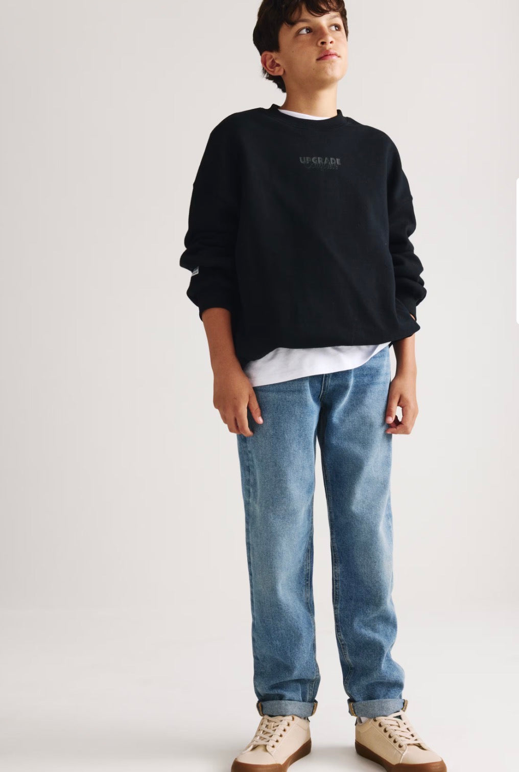 Jean en pur coton, coupe décontractée