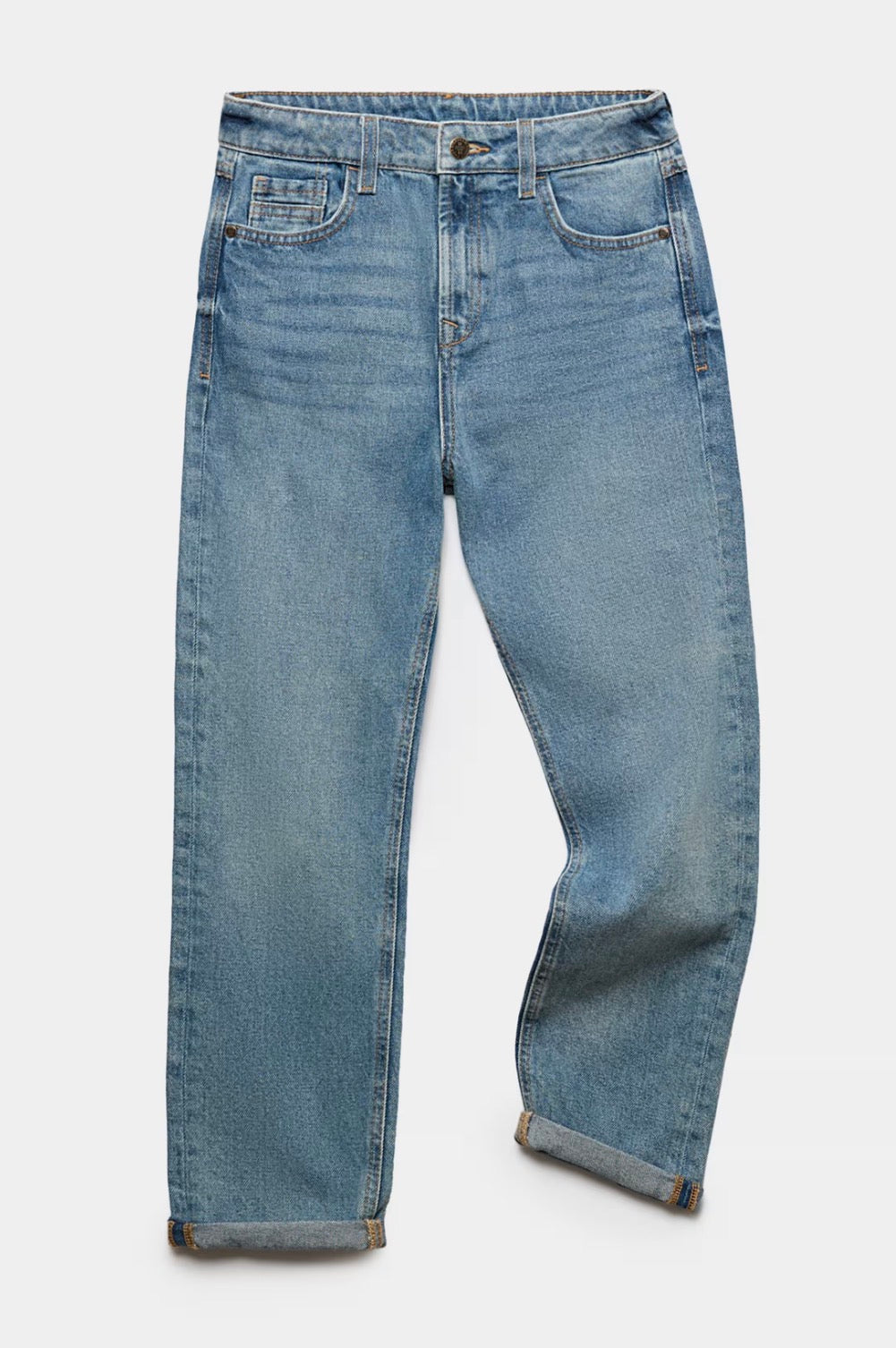 Jean en pur coton, coupe décontractée