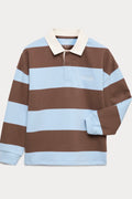 Sweat-shirt de rugby rayé en pur coton