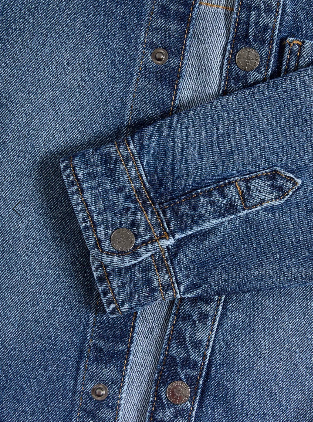 Chemise en denim sergé de pur coton