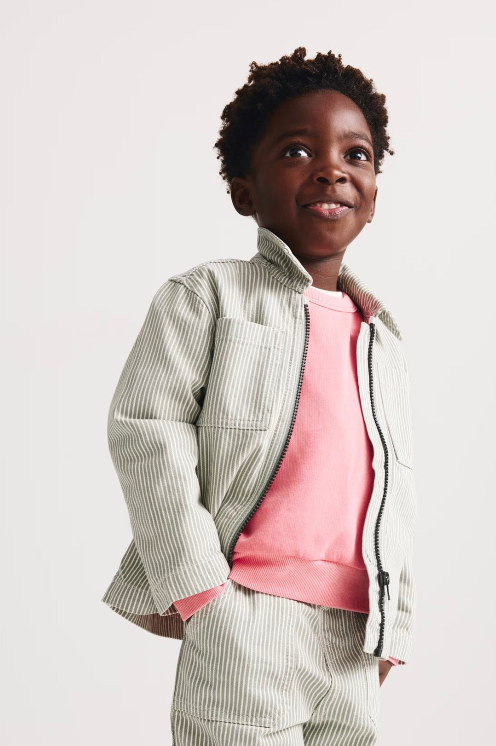 Veste rayée en pur coton