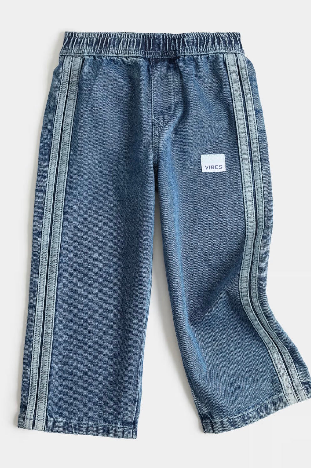 Pantalon de jogging en denim pur coton à jambes larges