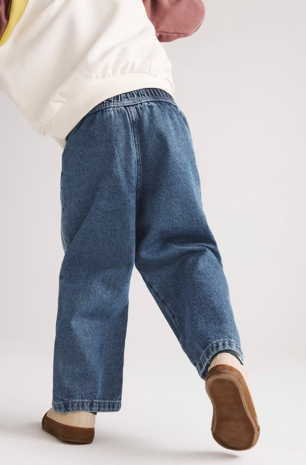 Pantalon de jogging en denim pur coton à jambes larges