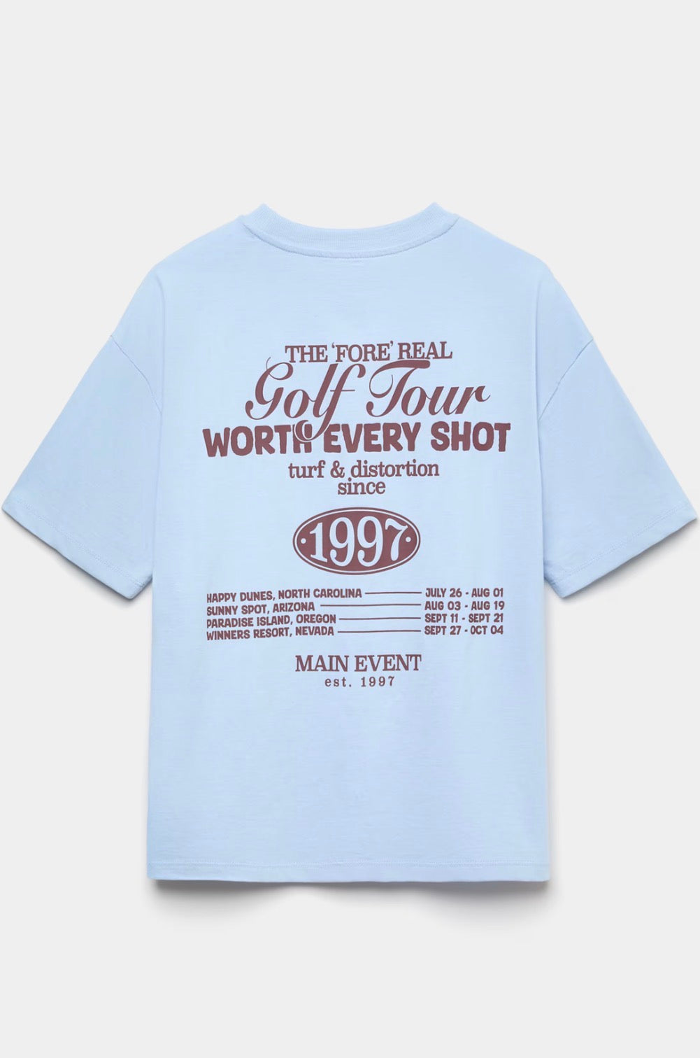 T-shirt en pur coton avec slogan « Tournée de golf