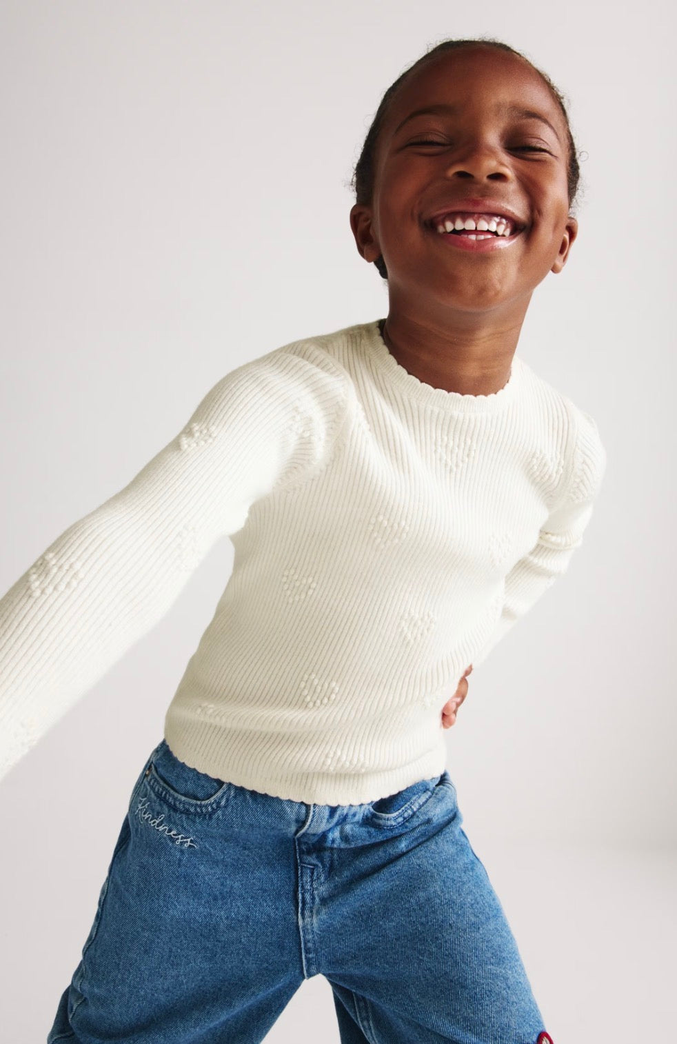 Haut tricoté texturé en forme de cœur