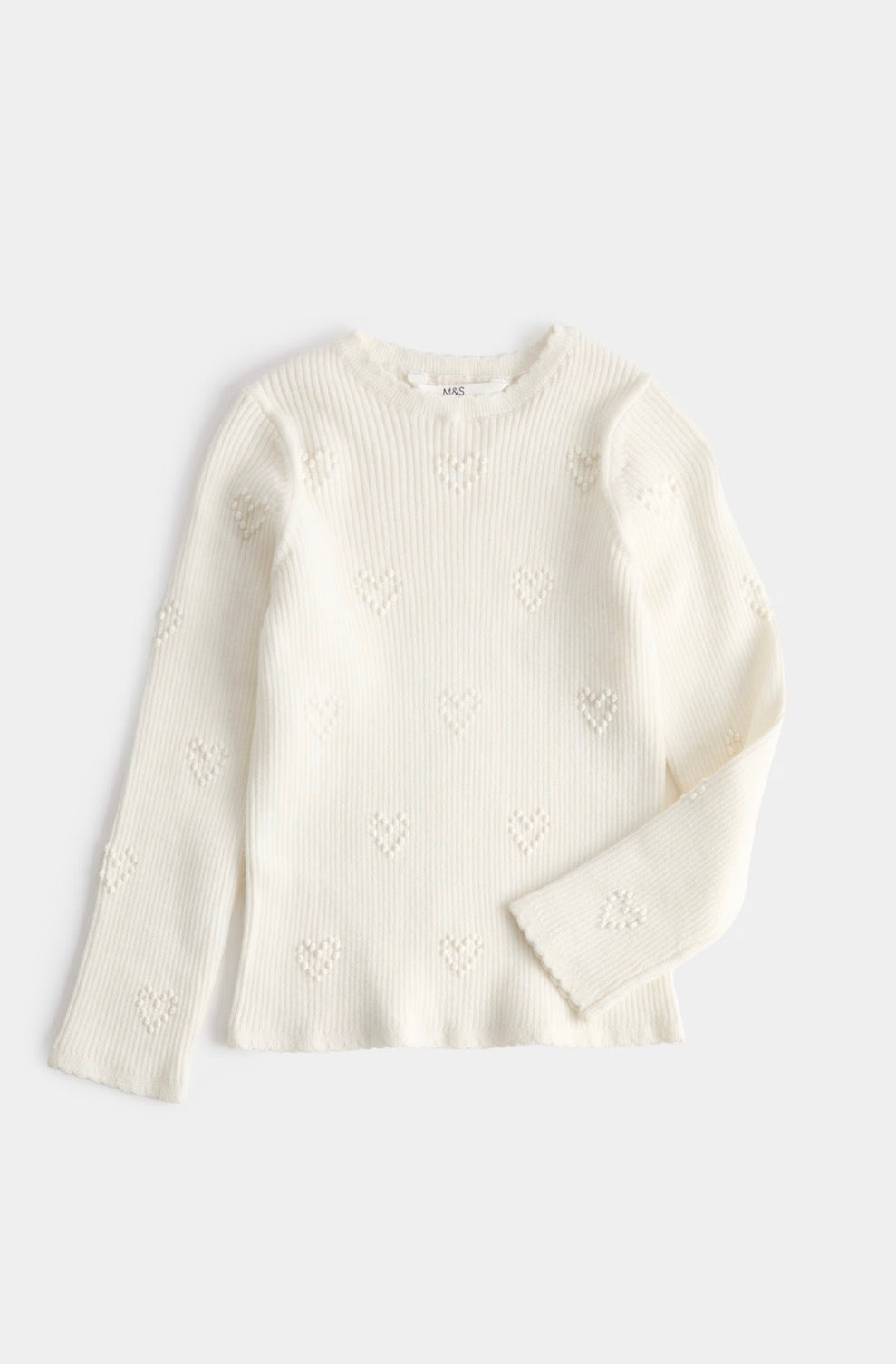 Haut tricoté texturé en forme de cœur