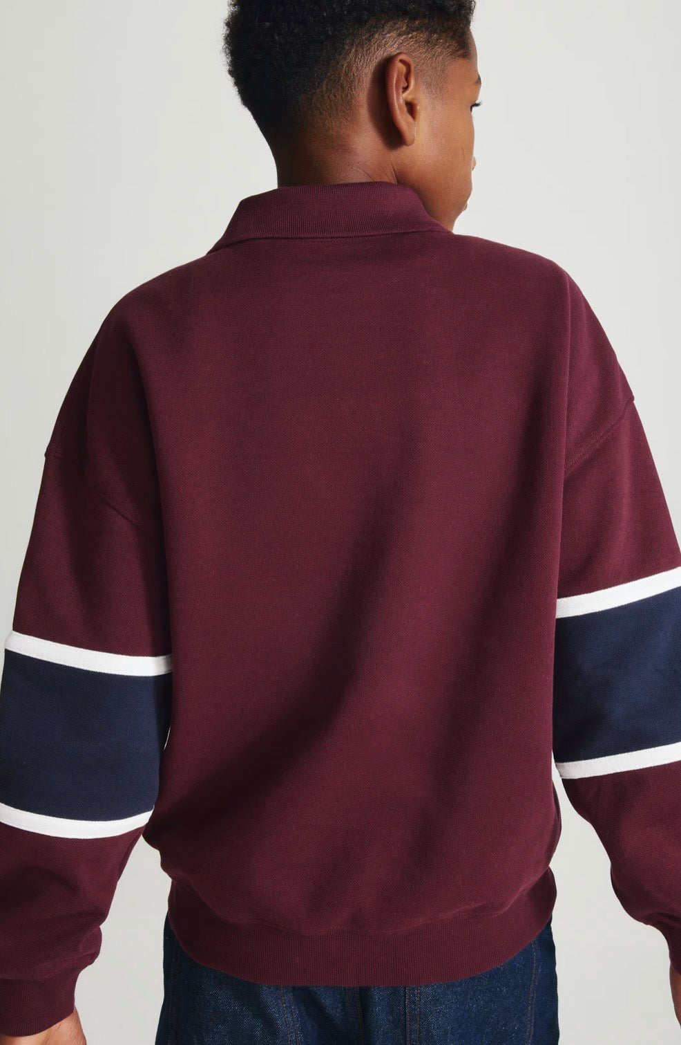 Sweat-shirt de rugby à blocs de couleur riche en coton