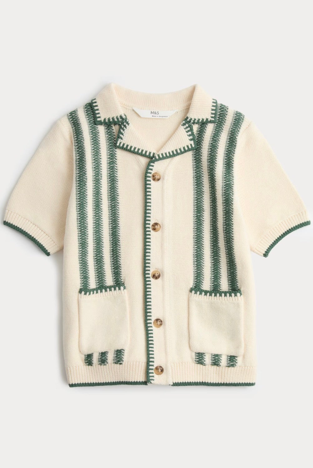Chemise en maille rayée 100% coton