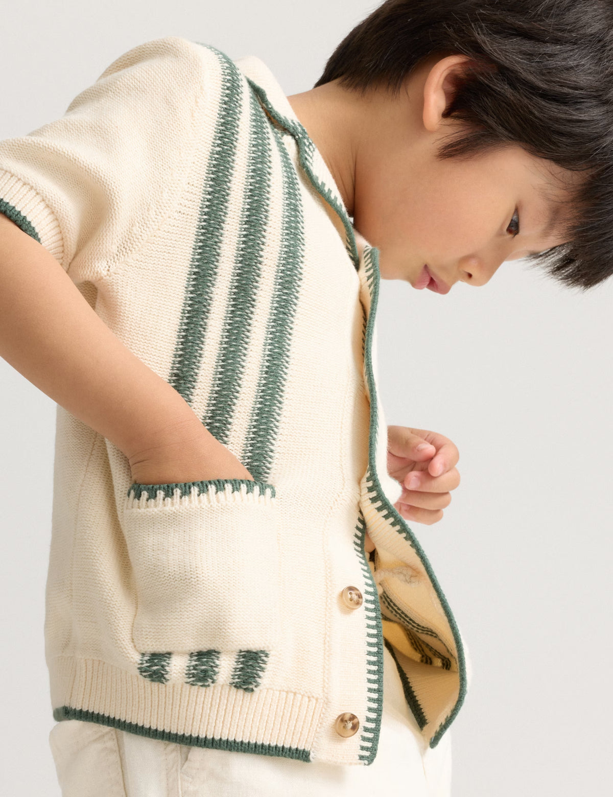 Chemise en maille rayée 100% coton