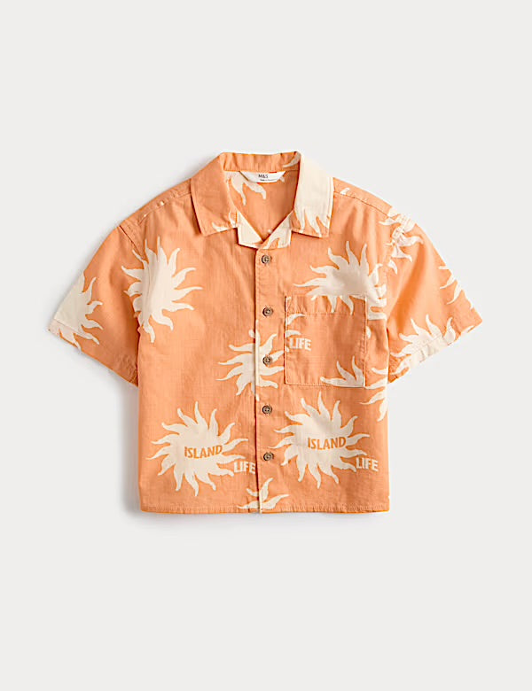 Chemise 100 % coton à motif