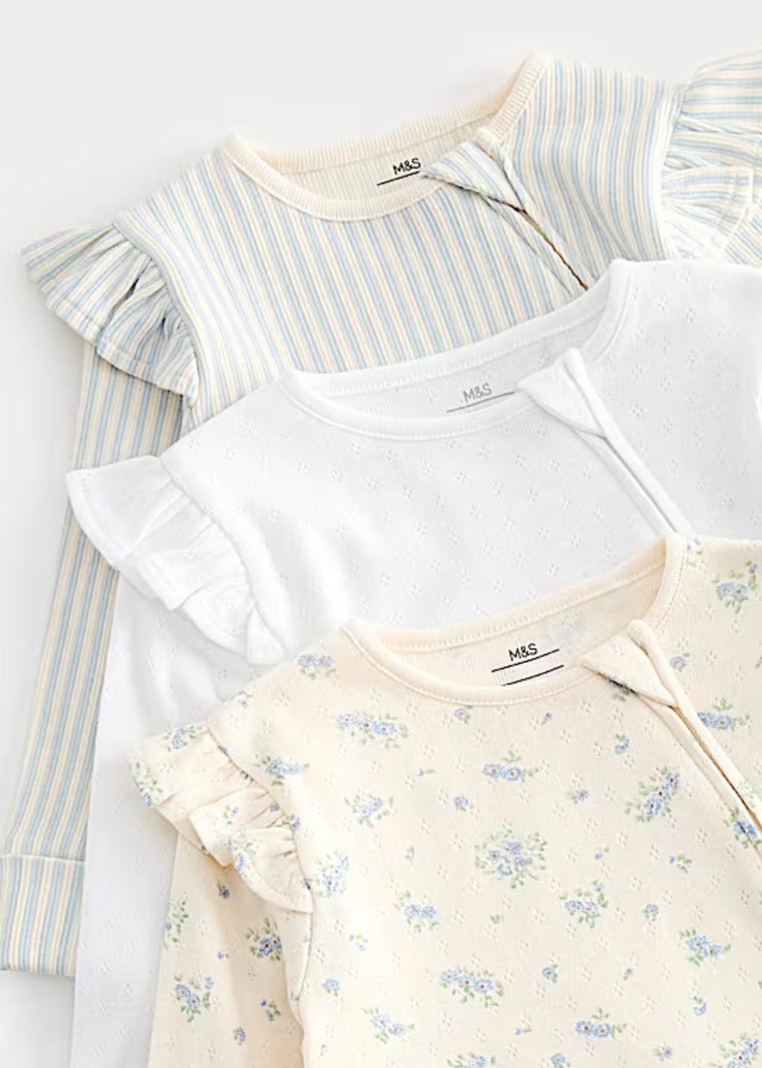 Lot de 3 pyjamas en coton bébé fille