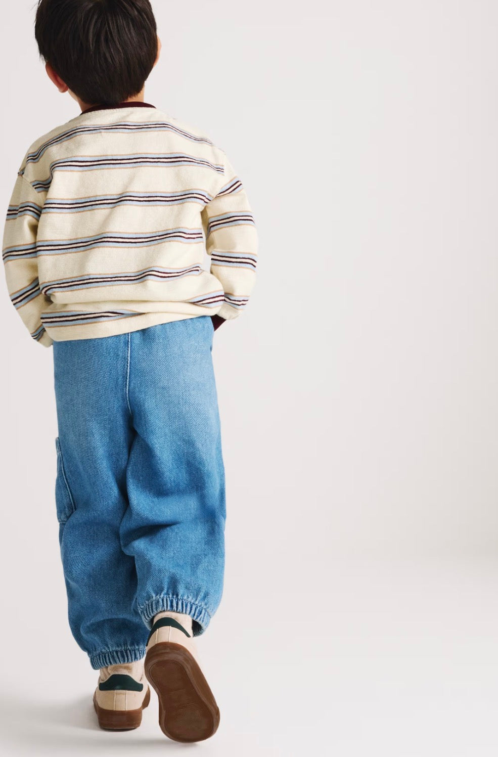 Haut rayé texturé en pur coton