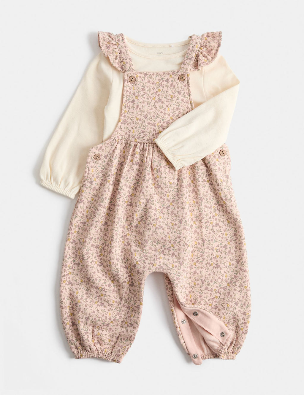 Salopette 2 Pièces En Coton Riche À Petits Motifs Floraux