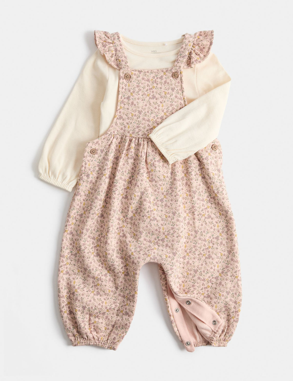 Salopette 2 Pièces En Coton Riche À Petits Motifs Floraux