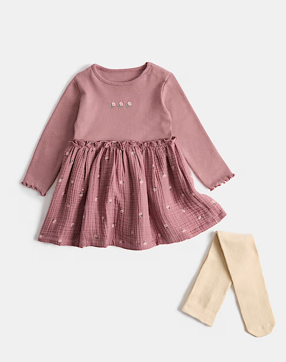 Robe riche en coton avec collants M&S