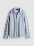 Chemise Oxford à rayures, manches longues et poignets boutonnés