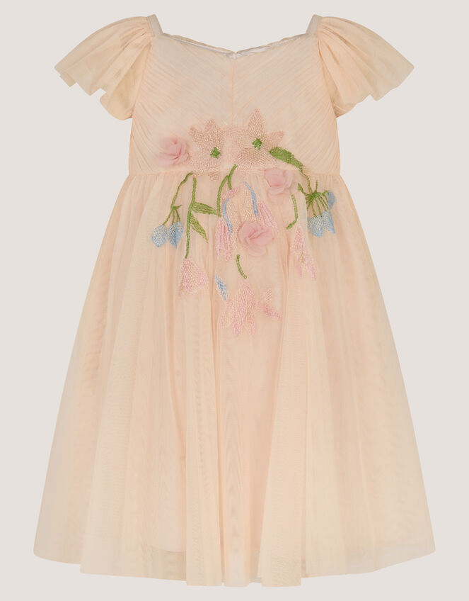 Robe de fête rose à broderies florales bébé Estelle