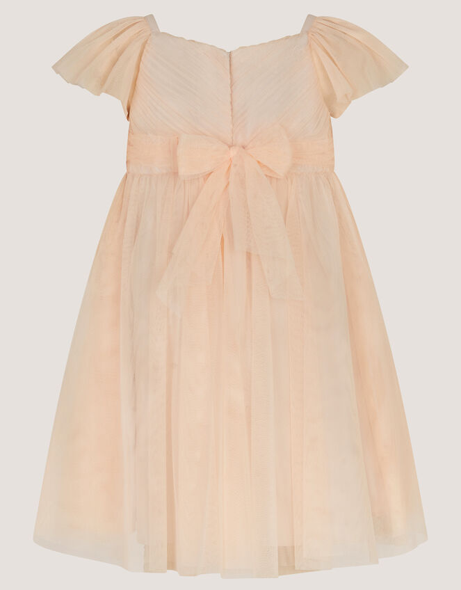 Robe de fête rose à broderies florales bébé Estelle