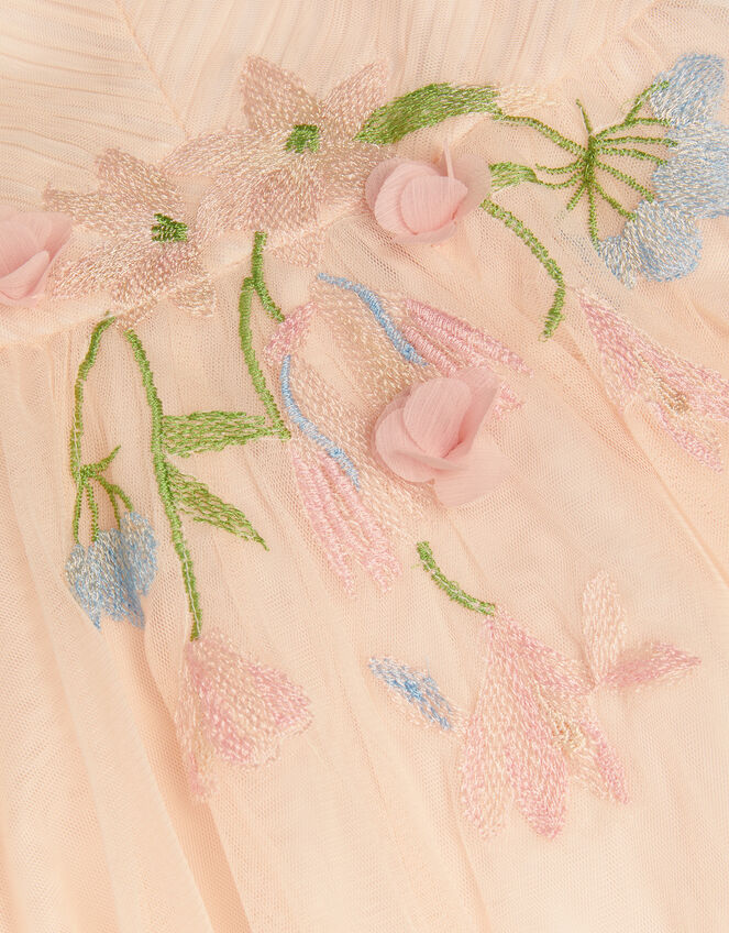 Robe de fête rose à broderies florales bébé Estelle