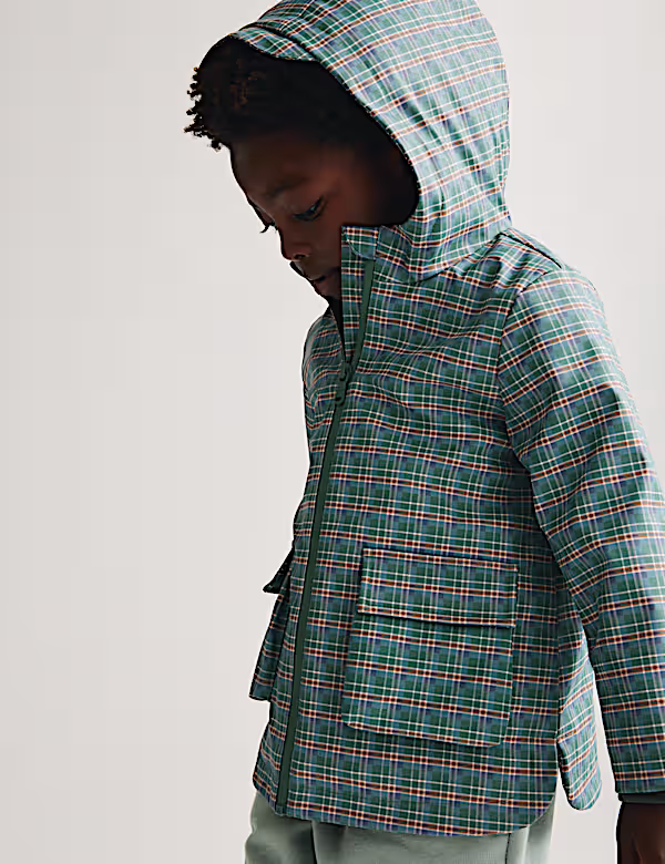 Veste de pêcheur légère à capuche et à carreaux