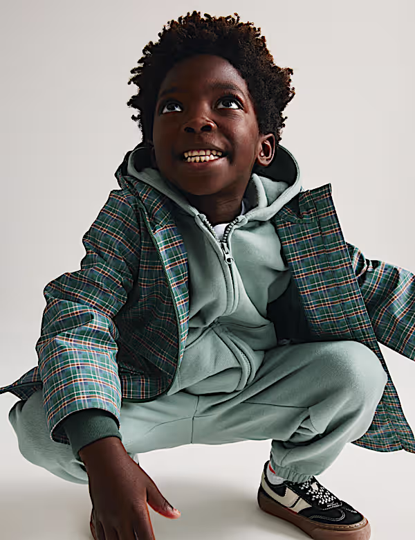 Veste de pêcheur légère à capuche et à carreaux