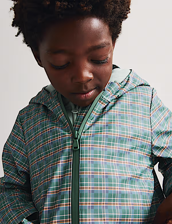 Veste de pêcheur légère à capuche et à carreaux