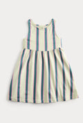 Robe sans manches rayée en pur coton