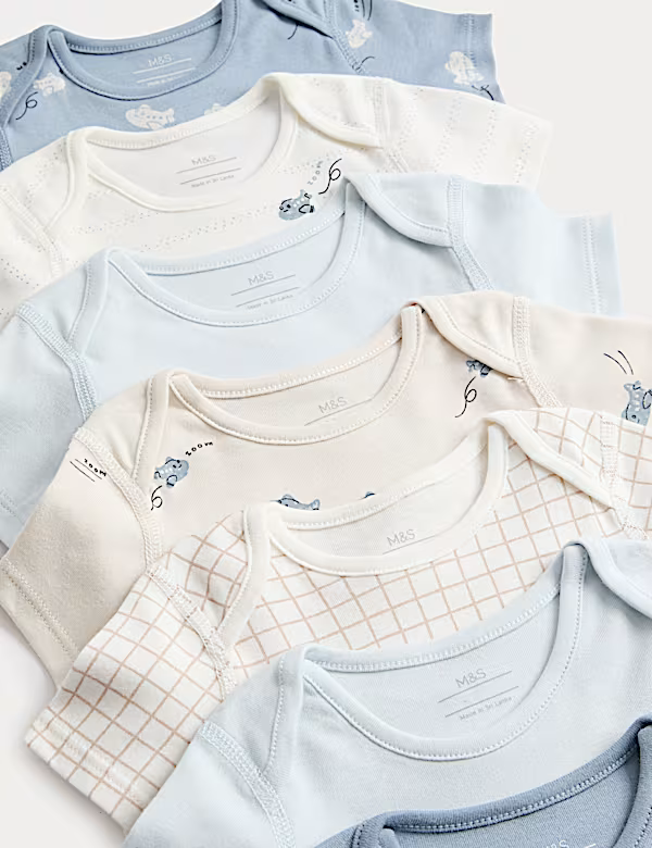 Lot de 7 bodies en pur coton