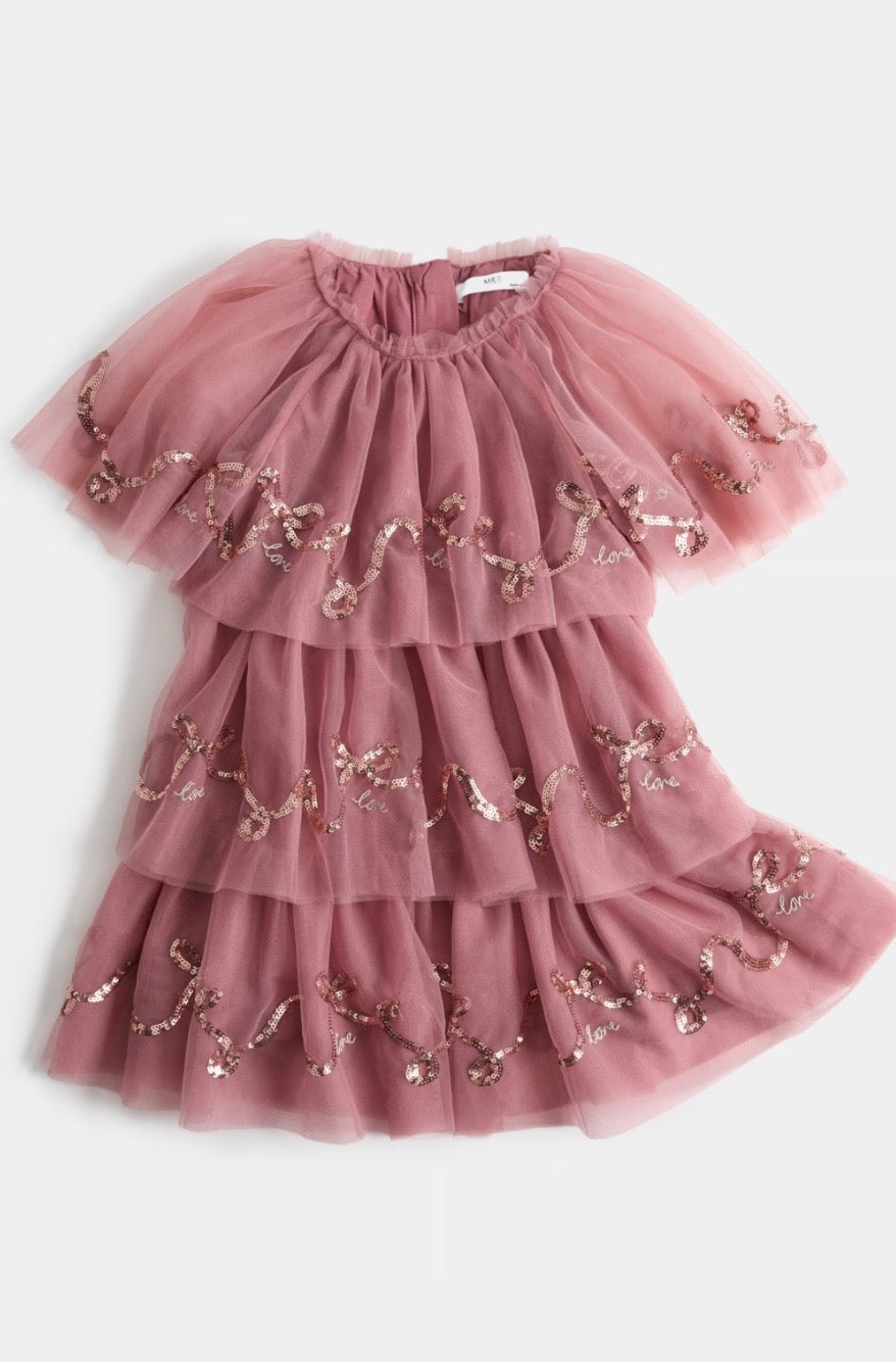 Robe à paillettes et nœud papillon à volants M&S