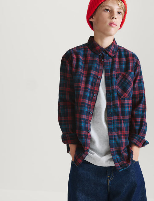 Chemise à carreaux en pur coton M&S