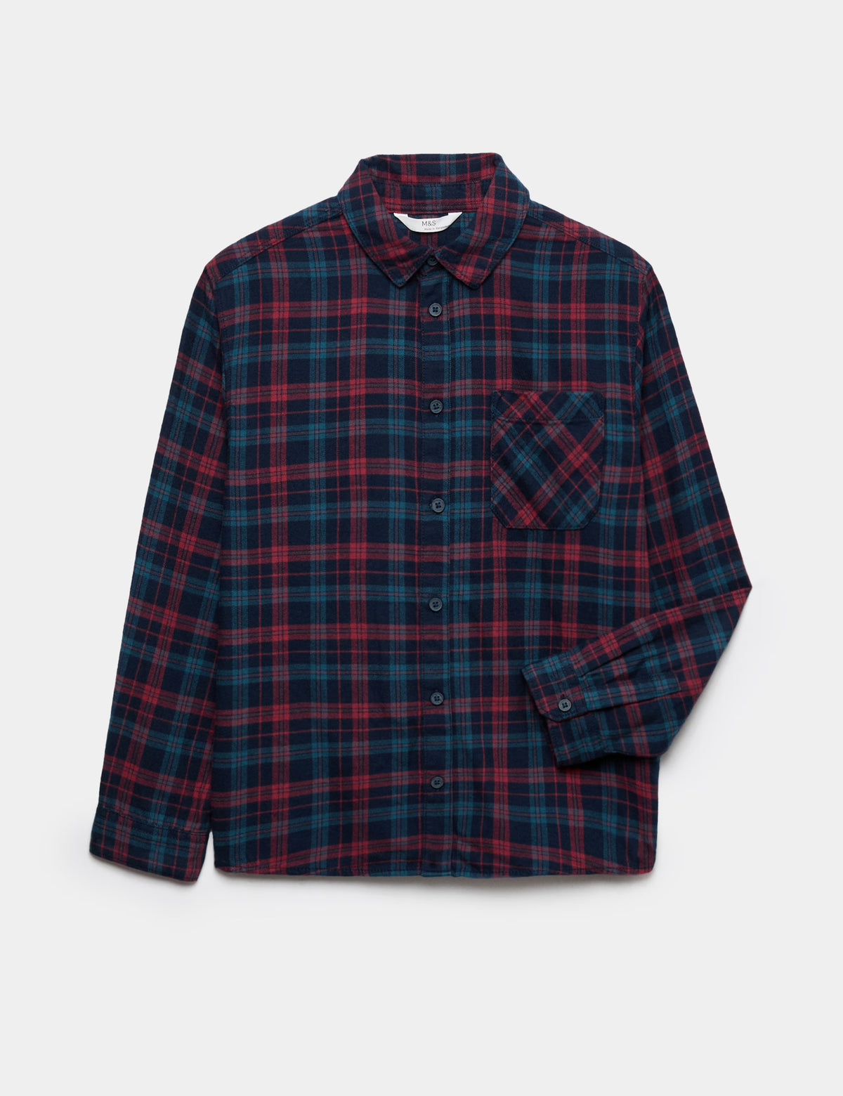 Chemise à carreaux en pur coton M&S