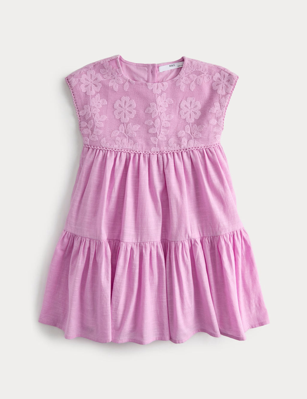 Robe en dentelle florale pur coton M&S