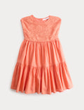 Robe en dentelle florale en pur coton